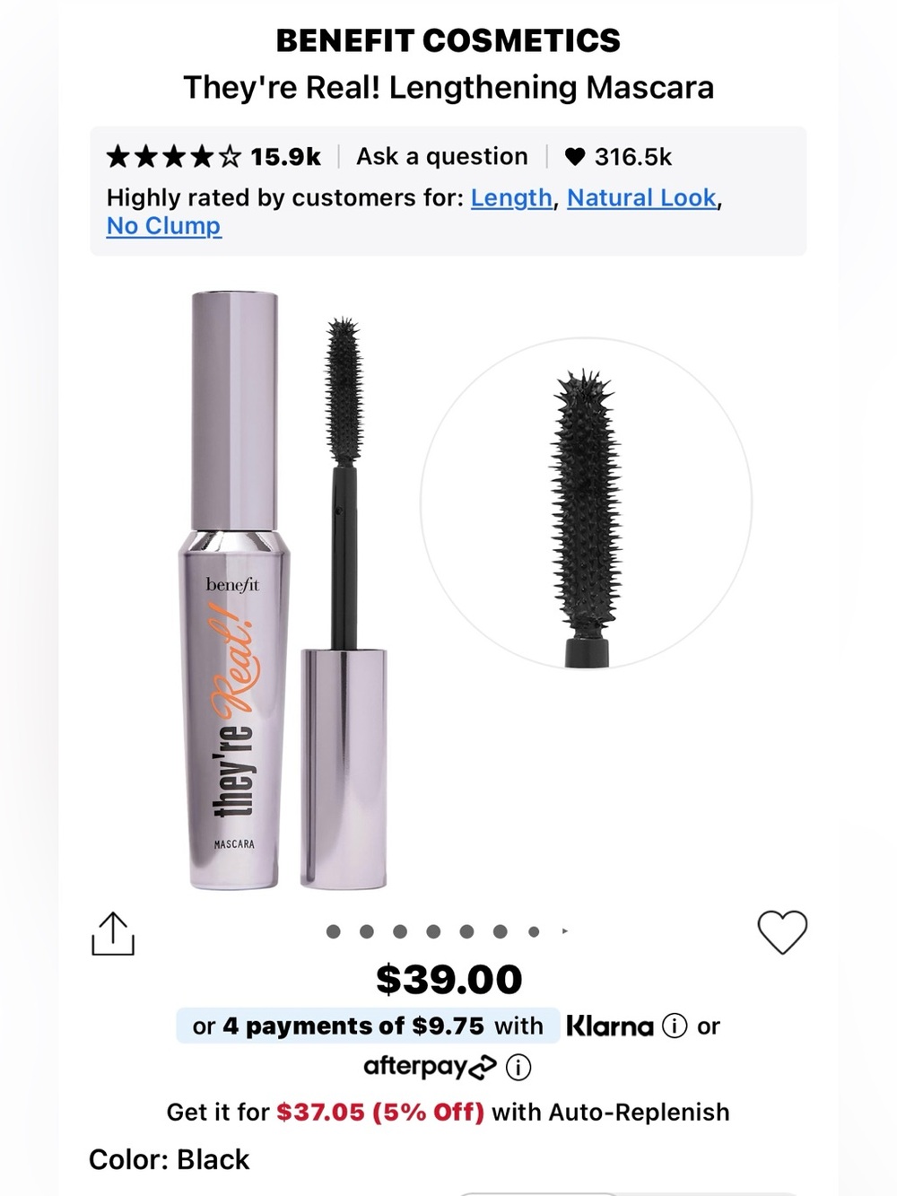 Benefit Cosmetics They're Real! Lengthening Mascara — Black